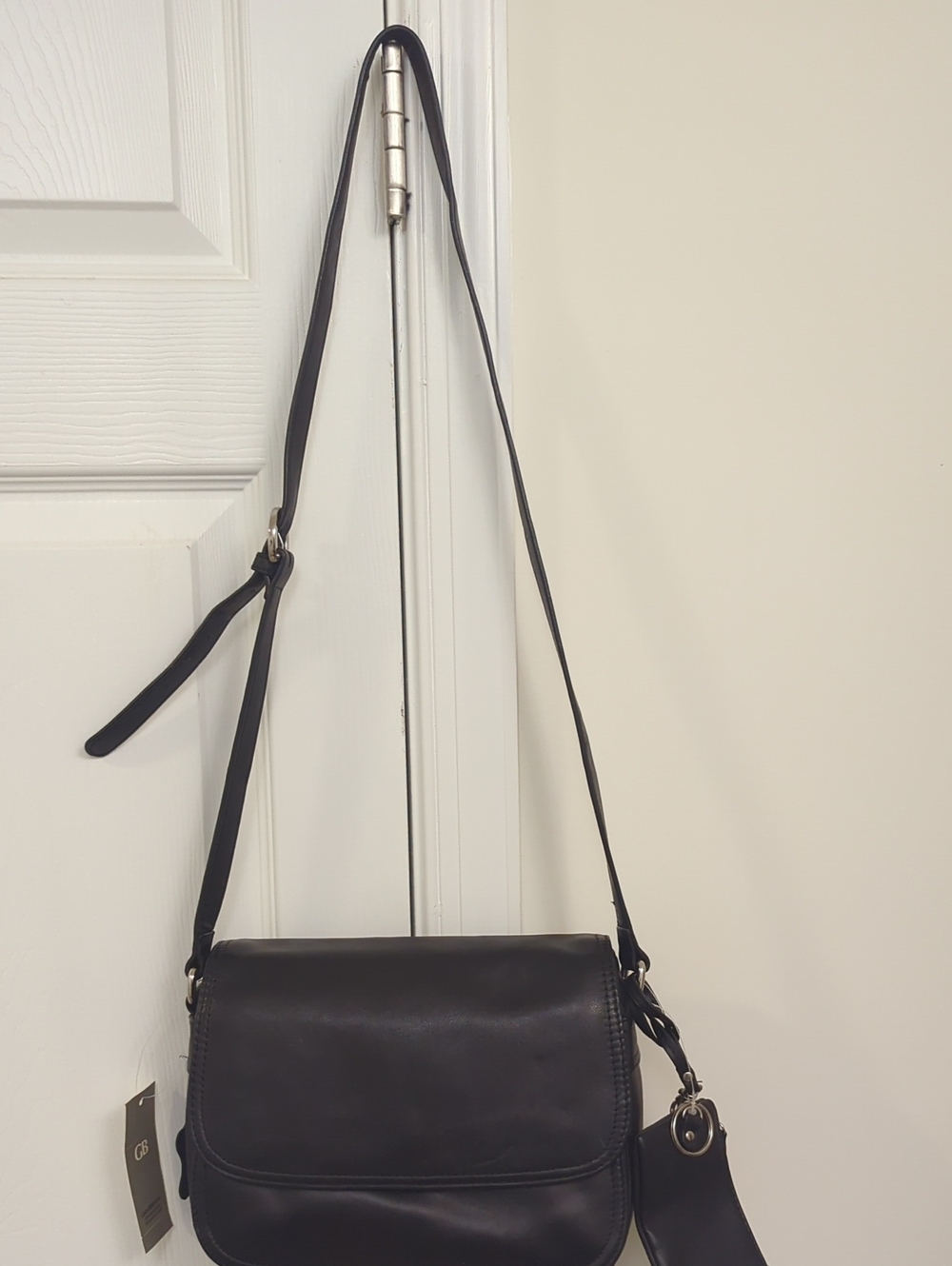 Giani Bernini Black Leather Crossbody Shoulder Bag